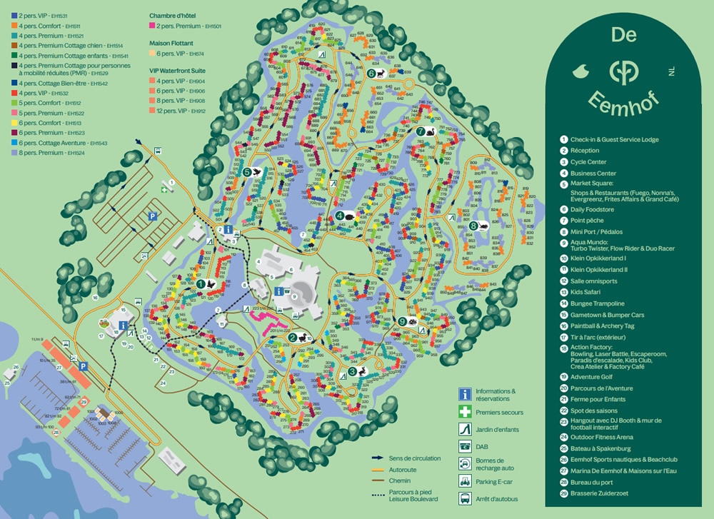 Plan du Center Parcs De Eemhof
