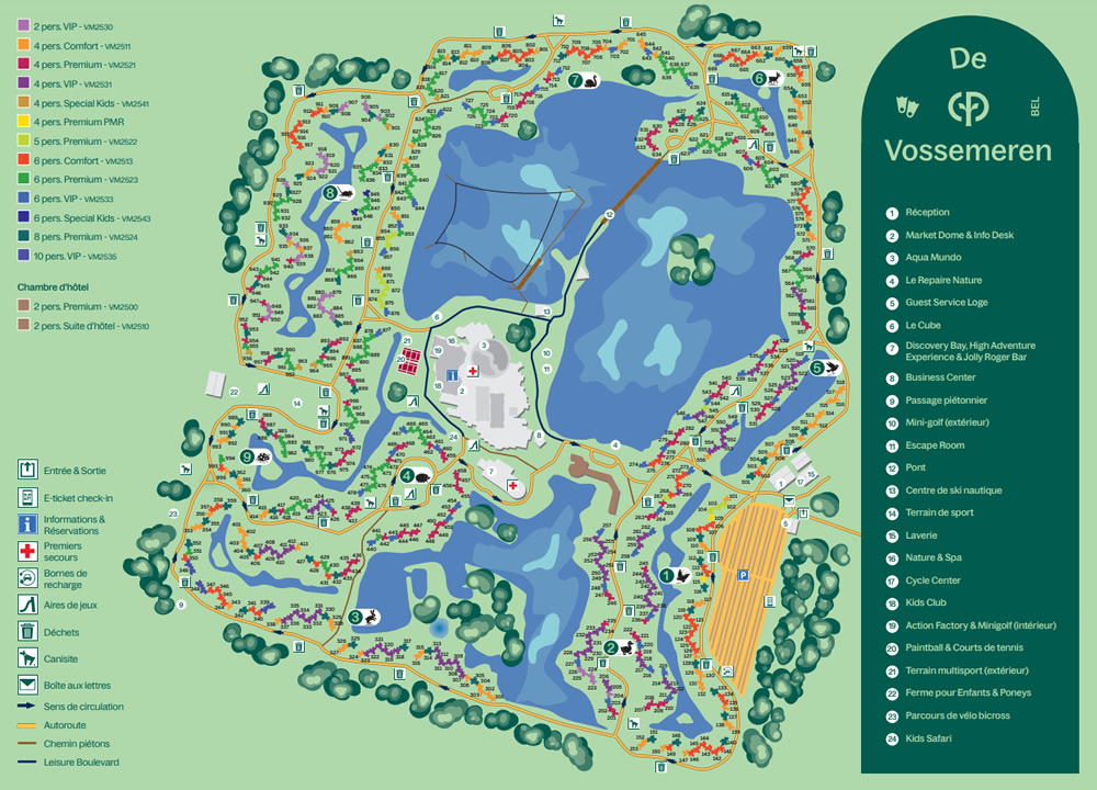 Plan du Center Parcs De Vossemeren