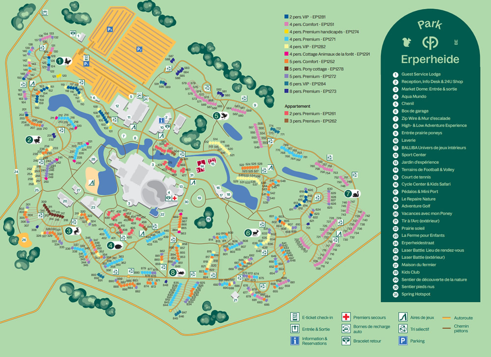 Plan du Center Parcs Erperheide