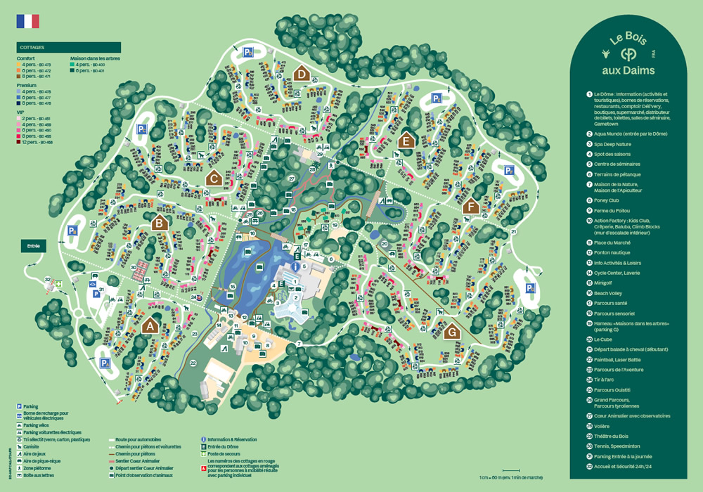 Plan du Center Parcs le Bois aux Daims