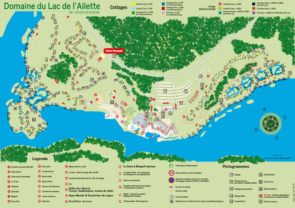 Plan du Center Parcs le Lac d'Ailette