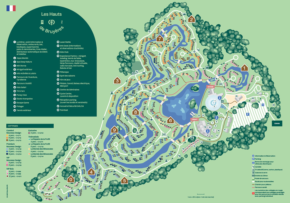 Plan du Center Parcs les Hauts de Bruyères