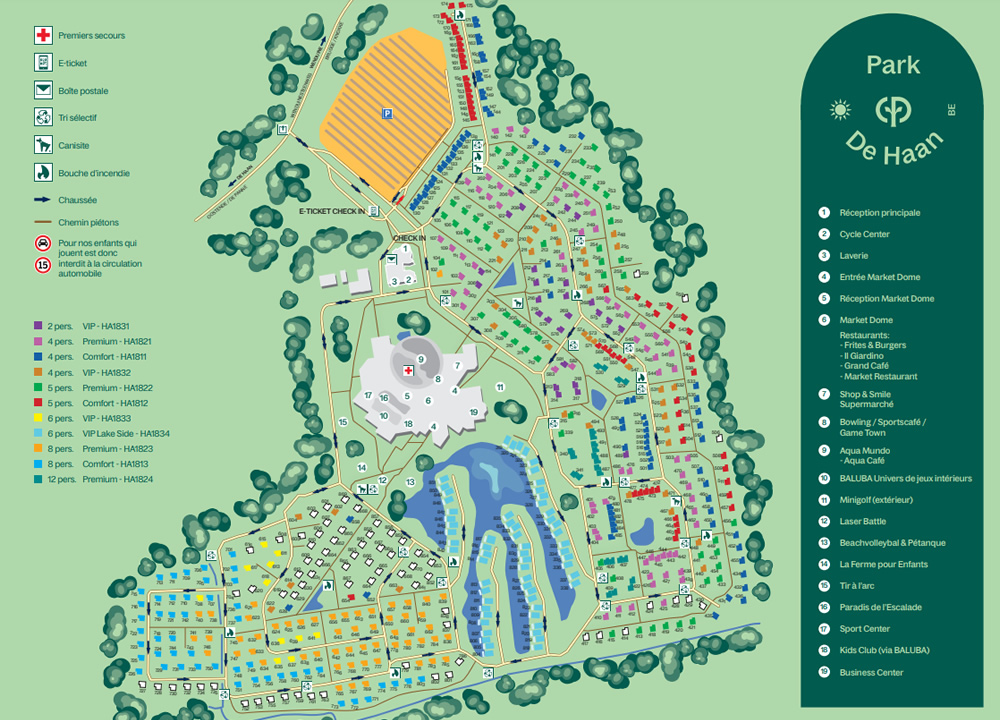 Plan du Center Parcs De Haan